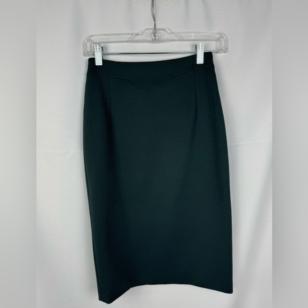 BRAND NEW Hugo Boss Vaxine Pencil Jersey Houndstooth Pencil Skirt Dark Green